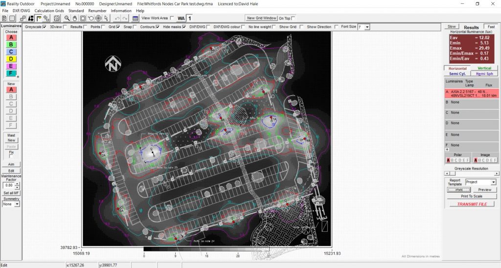 Area lighting calculation