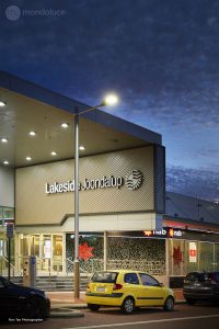 LED lighting upgrade near the entrance to Lakeside shopping centre.